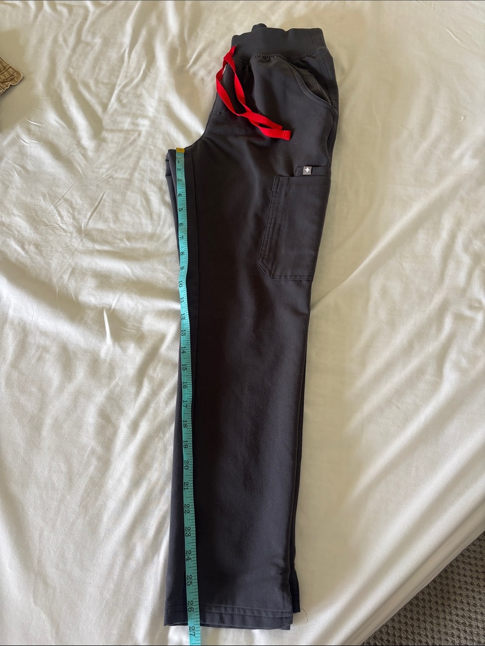 XXS Petite Figs Women’s grey Joggers with Red Drawcord